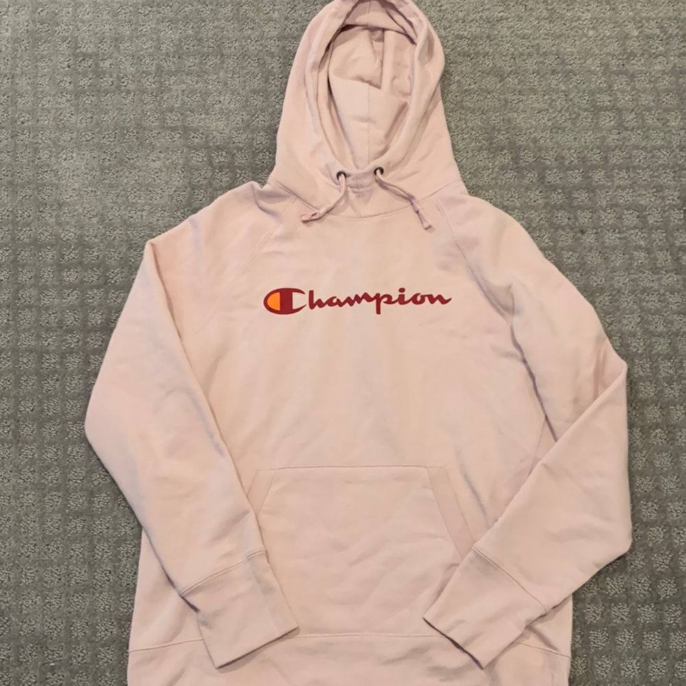 light pink champion hoodie